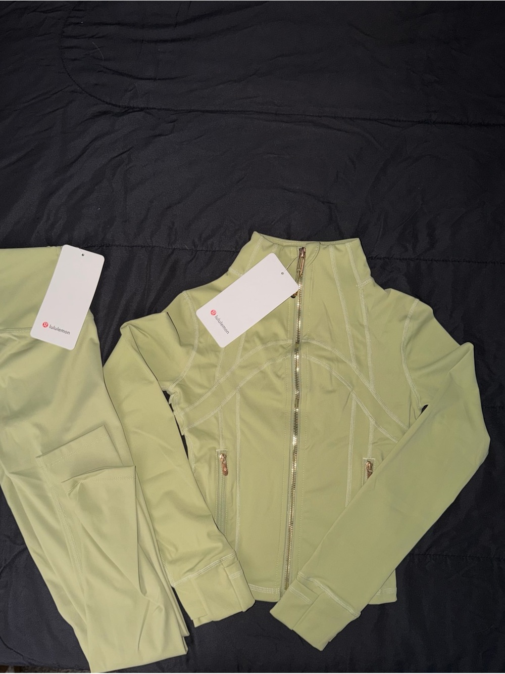 lululemon athletica Light Lime Full-Zip Utility Jacket and leggings
